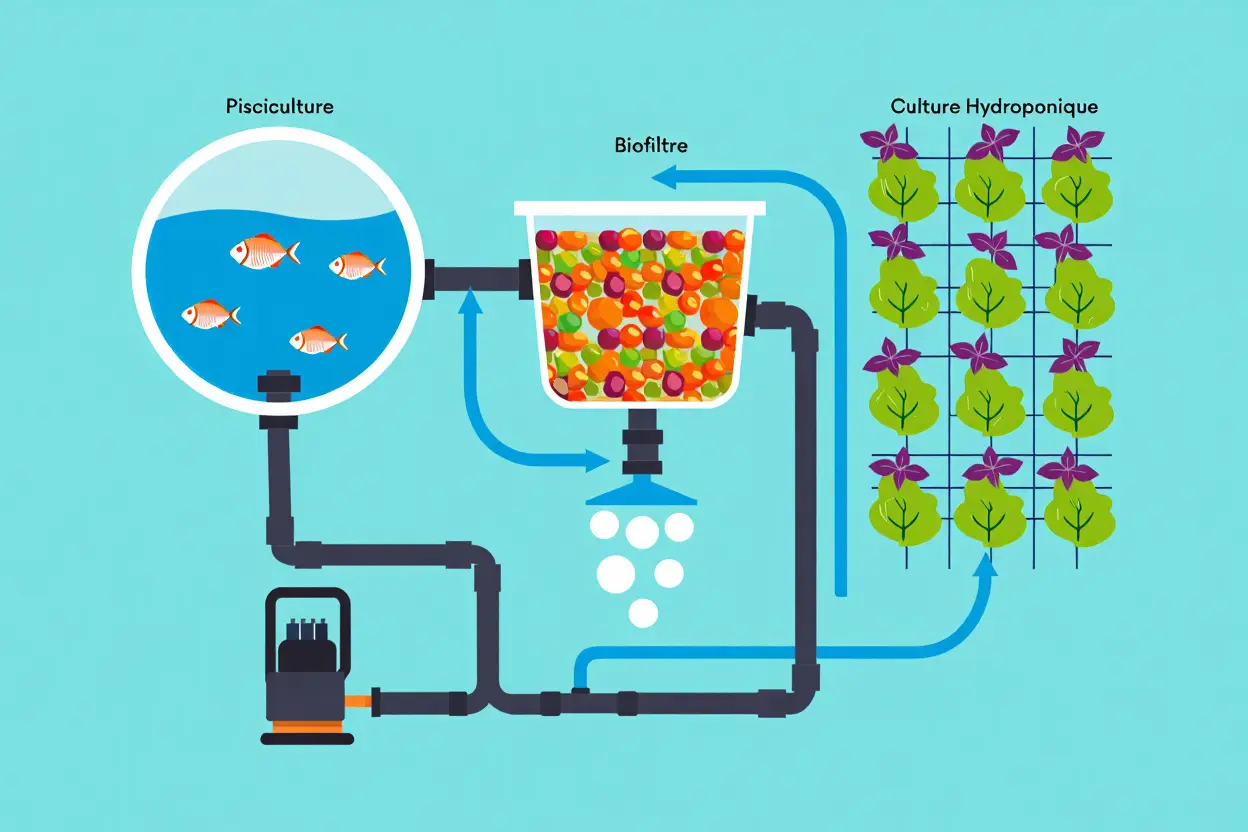 Architecture complète d'un système aquaponique